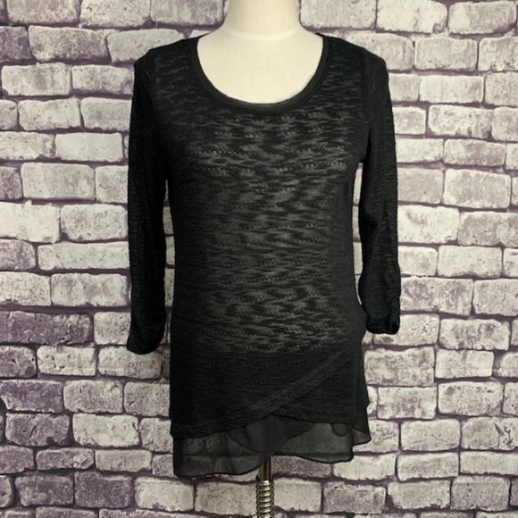 Alfani Tops - Alfani Black Sheer Blouse Size M